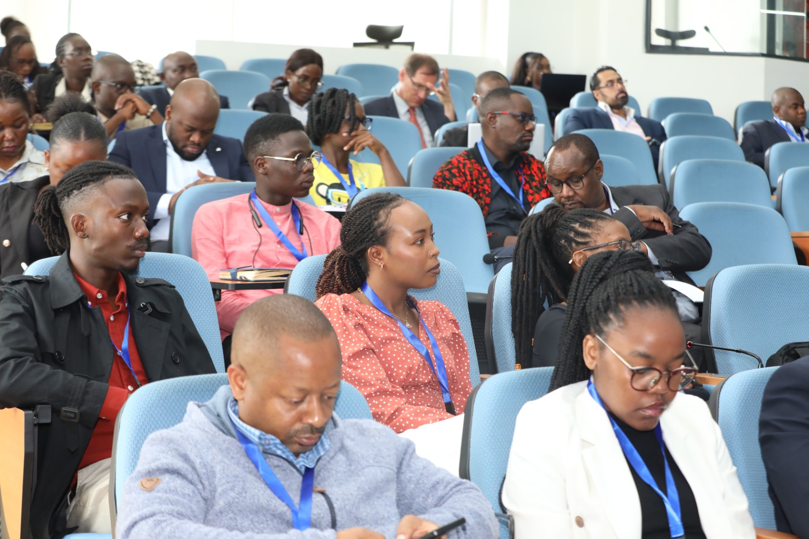 African technology summit with digital screens